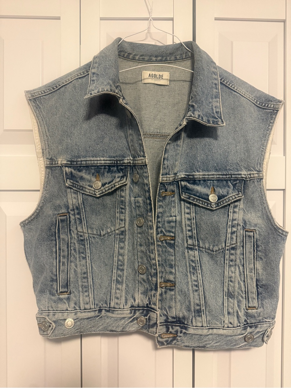 Agolde Light Blue Stonewash Denim Vest